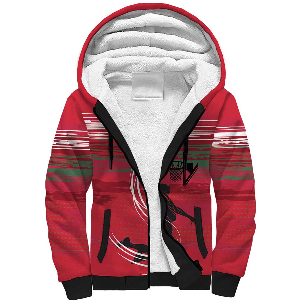 Hungary Basketball Custom Sherpa Hoodie Come On Magyars Grunge Style - Wonder Print Shop