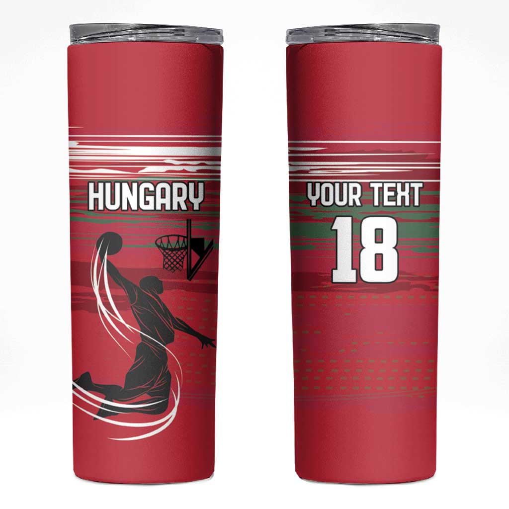 Hungary Basketball Custom Skinny Tumbler Come On Magyars Grunge Style - Wonder Print Shop