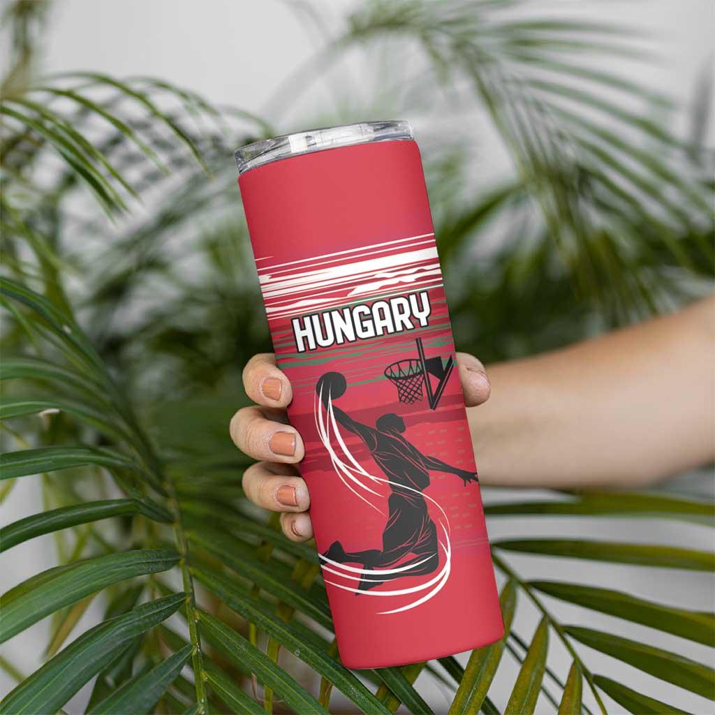 Hungary Basketball Custom Skinny Tumbler Come On Magyars Grunge Style - Wonder Print Shop