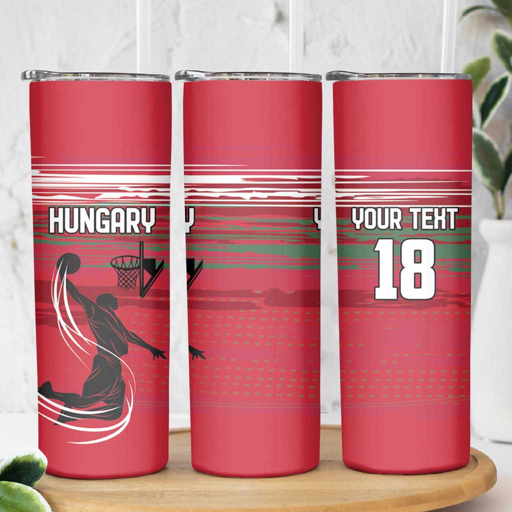 Hungary Basketball Custom Skinny Tumbler Come On Magyars Grunge Style - Wonder Print Shop