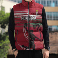 Hungary Basketball Custom Sleeveless Puffer Jacket Come On Magyars Grunge Style - Wonder Print Shop