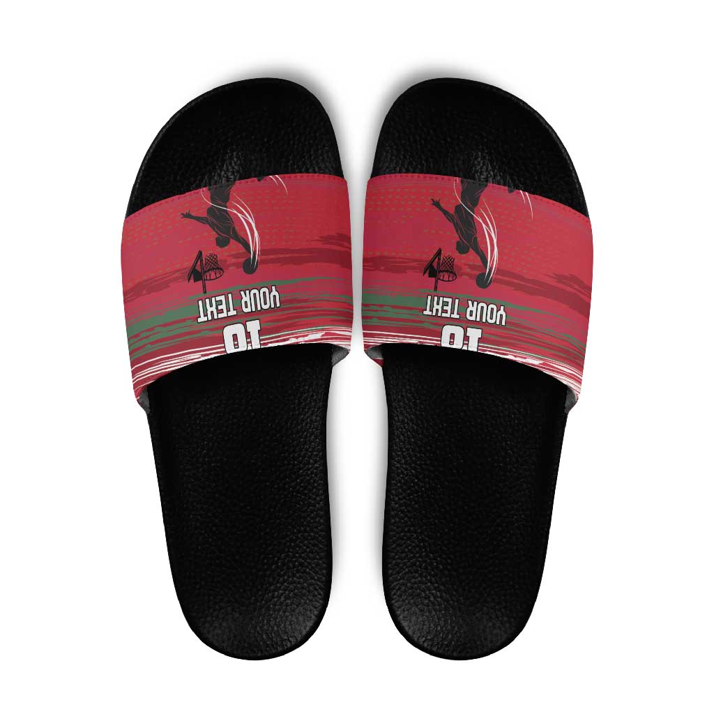 Hungary Basketball Custom Slide Sandals Come On Magyars Grunge Style - Wonder Print Shop
