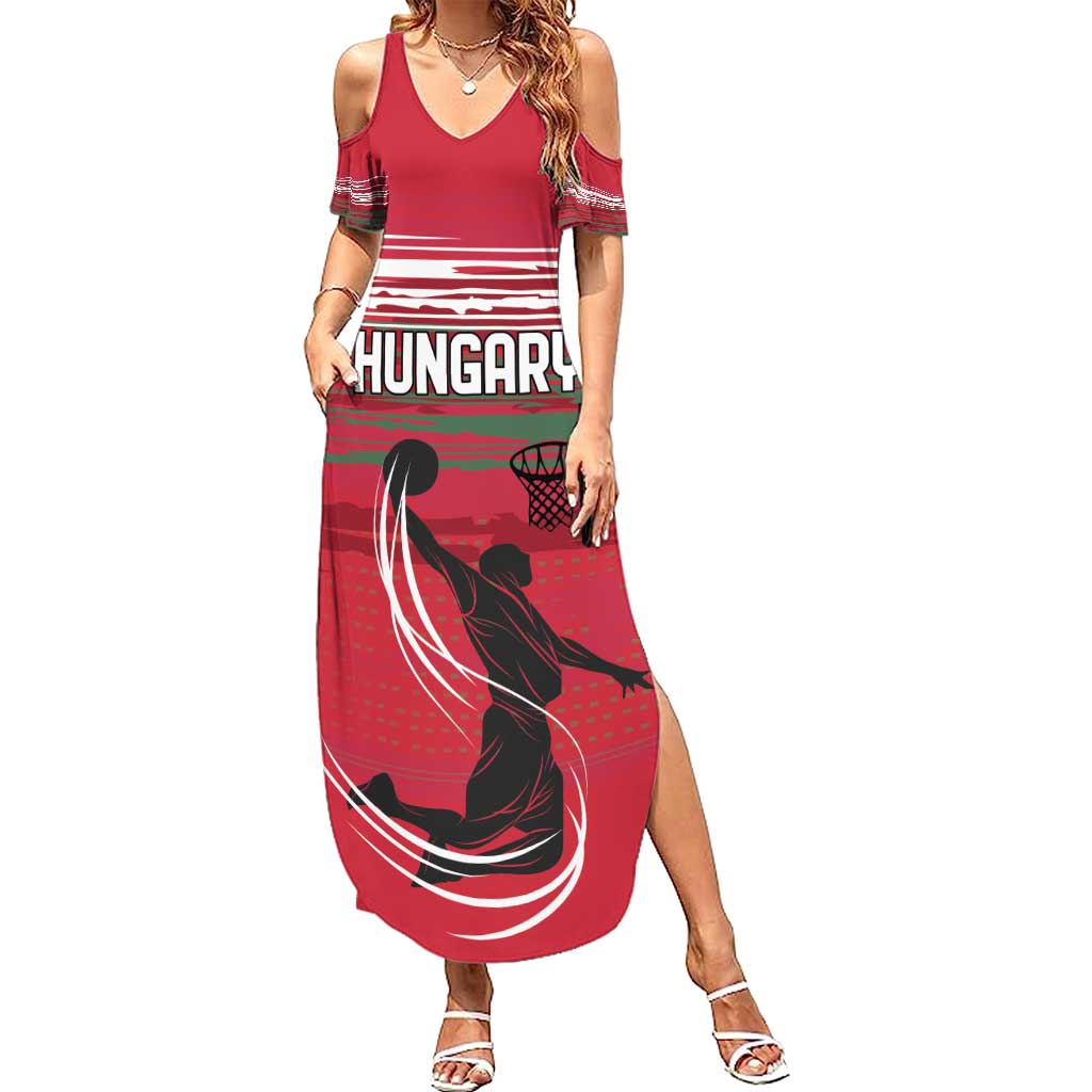 Hungary Basketball Custom Summer Maxi Dress Come On Magyars Grunge Style - Wonder Print Shop