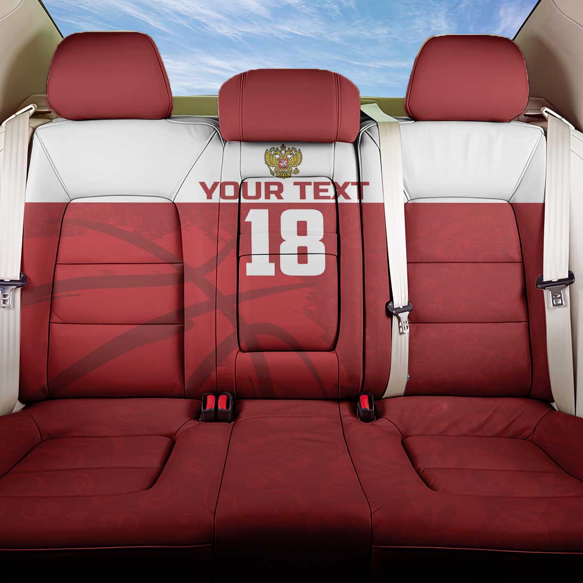 Russia Basketball Custom Back Car Seat Cover Go Champion - Wonder Print Shop