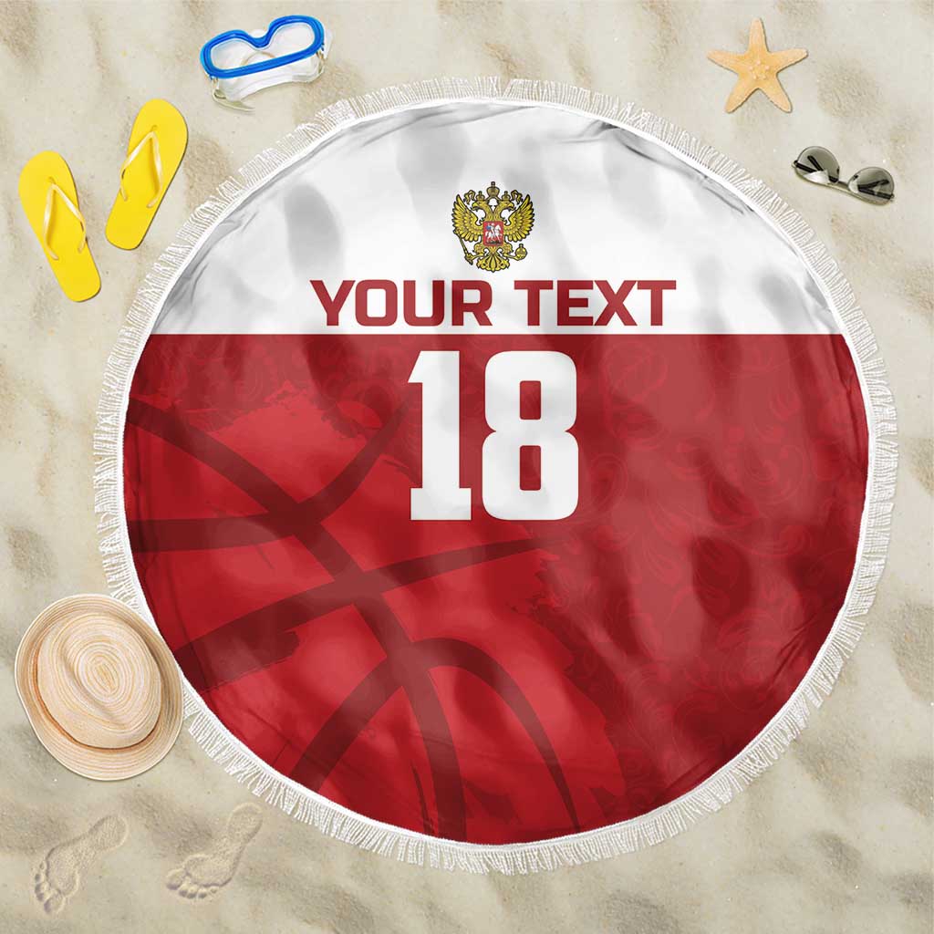 Russia Basketball Custom Beach Blanket Go Champion - Wonder Print Shop