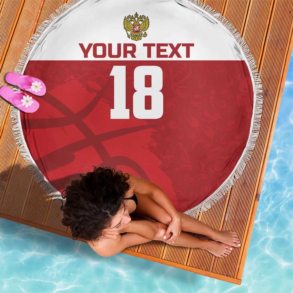 Russia Basketball Custom Beach Blanket Go Champion - Wonder Print Shop