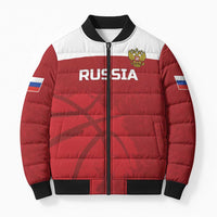 Russia Basketball Custom Bomber Puffer Jacket Go Champion - Wonder Print Shop