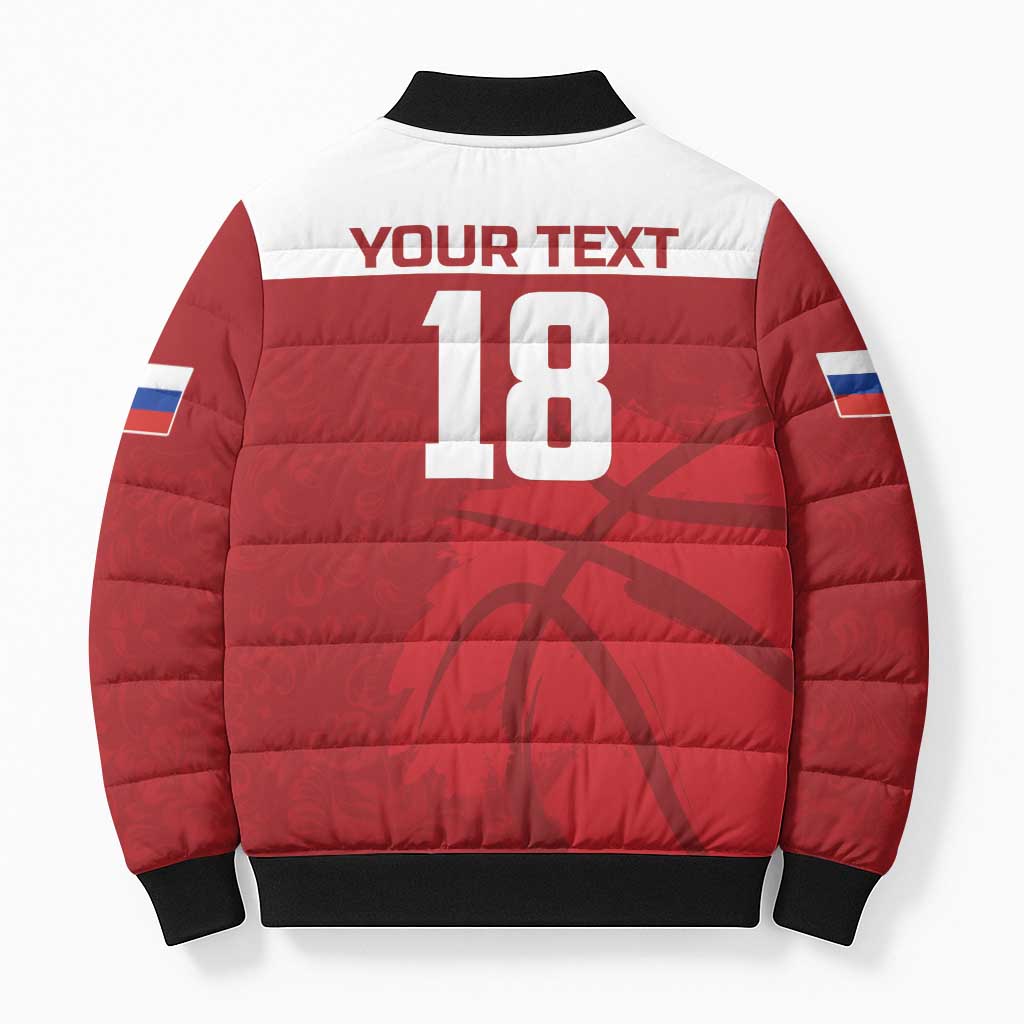 Russia Basketball Custom Bomber Puffer Jacket Go Champion - Wonder Print Shop