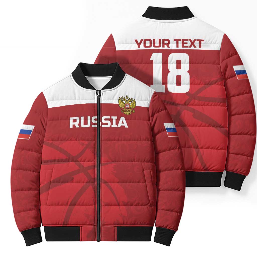 Russia Basketball Custom Bomber Puffer Jacket Go Champion - Wonder Print Shop