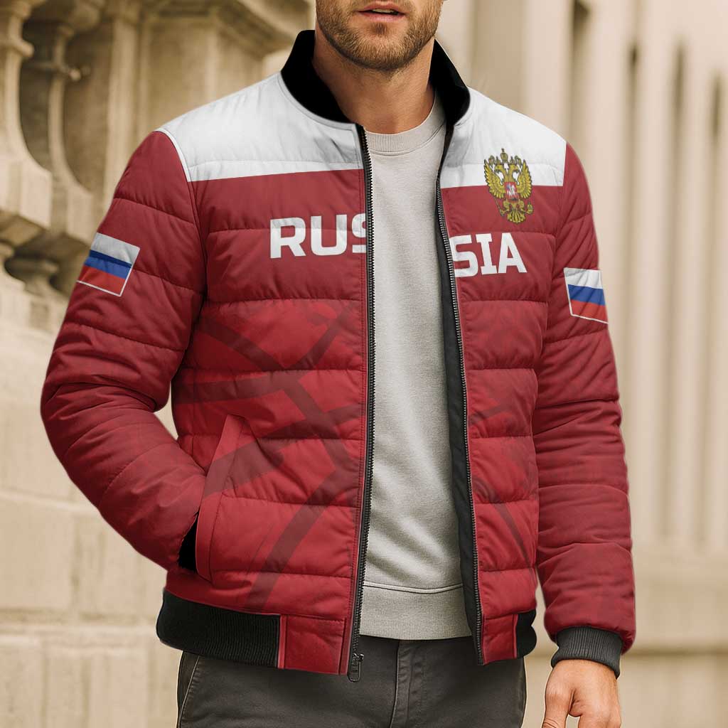 Russia Basketball Custom Bomber Puffer Jacket Go Champion - Wonder Print Shop