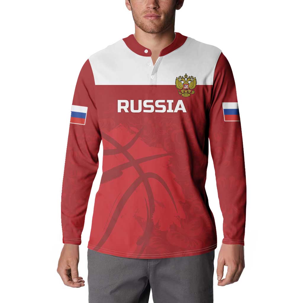 Russia Basketball Custom Button Sweatshirt Go Champion - Wonder Print Shop