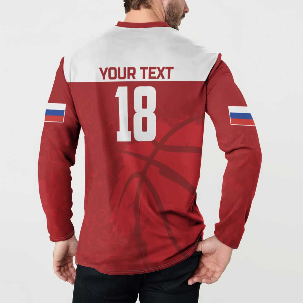 Russia Basketball Custom Button Sweatshirt Go Champion - Wonder Print Shop
