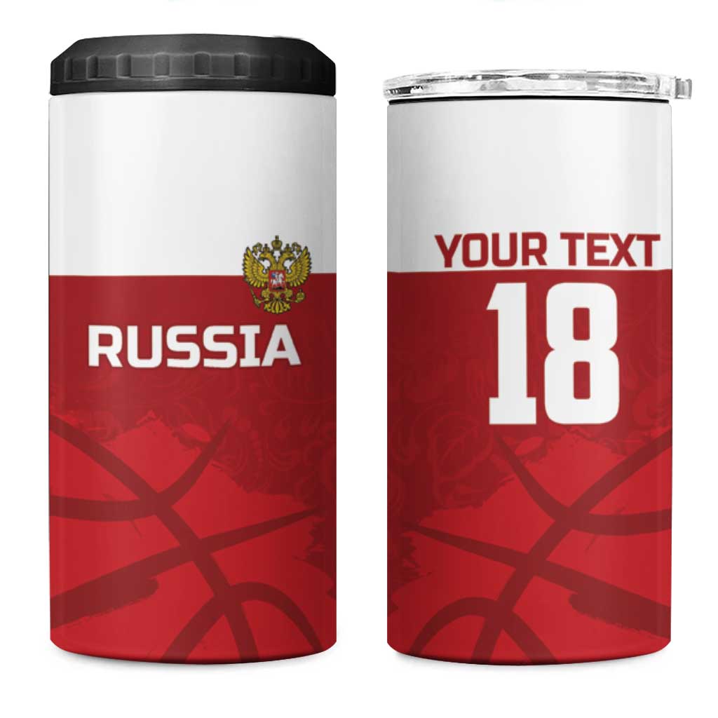 Russia Basketball Custom 4 in 1 Can Cooler Tumbler Go Champion - Wonder Print Shop