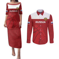Russia Basketball Custom Couples Matching Puletasi and Long Sleeve Button Shirt Go Champion - Wonder Print Shop