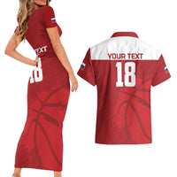 Russia Basketball Custom Couples Matching Short Sleeve Bodycon Dress and Hawaiian Shirt Go Champion - Wonder Print Shop