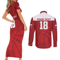 Russia Basketball Custom Couples Matching Short Sleeve Bodycon Dress and Long Sleeve Button Shirt Go Champion - Wonder Print Shop