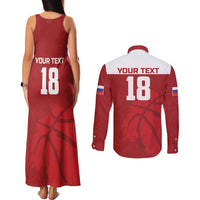 Russia Basketball Custom Couples Matching Tank Maxi Dress and Long Sleeve Button Shirt Go Champion - Wonder Print Shop