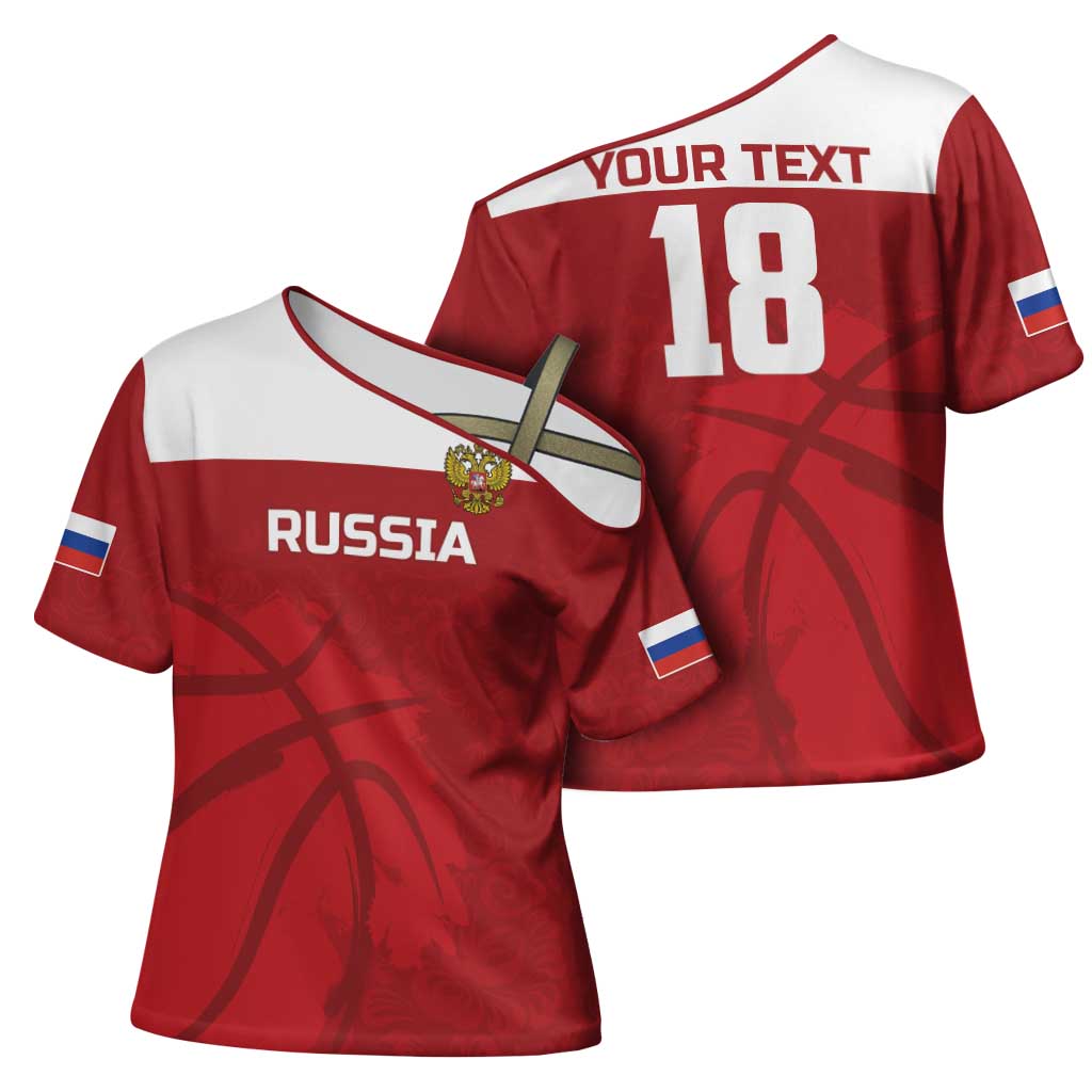 Russia Basketball Custom Cross Shoulder Shirt Go Champion - Wonder Print Shop
