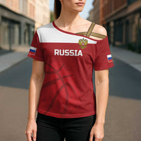 Russia Basketball Custom Cross Shoulder Shirt Go Champion - Wonder Print Shop