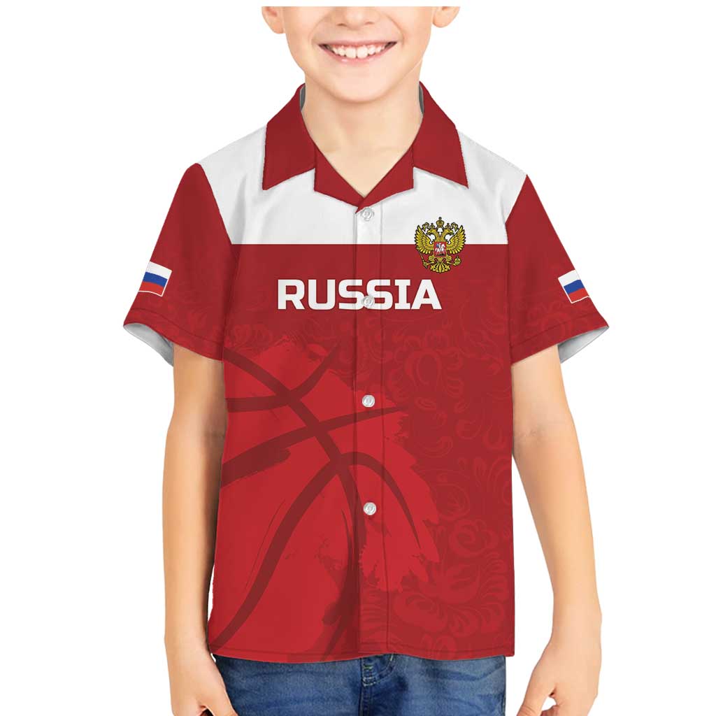 Russia Basketball Custom Family Matching Mermaid Dress and Hawaiian Shirt Go Champion - Wonder Print Shop