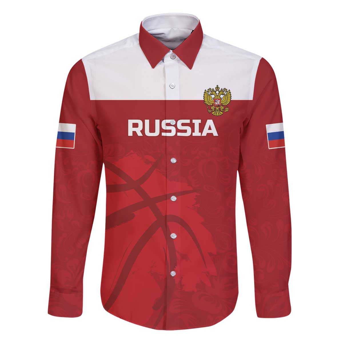 Russia Basketball Custom Family Matching Off The Shoulder Long Sleeve Dress and Hawaiian Shirt Go Champion - Wonder Print Shop