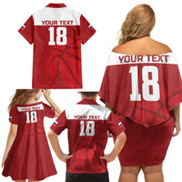 Russia Basketball Custom Family Matching Off Shoulder Short Dress and Hawaiian Shirt Go Champion - Wonder Print Shop