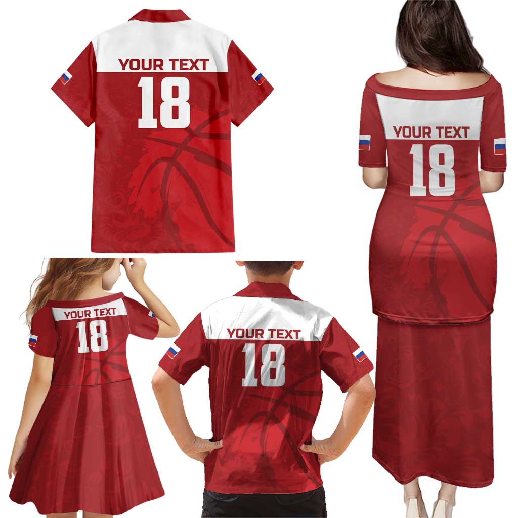 Russia Basketball Custom Family Matching Puletasi and Hawaiian Shirt Go Champion - Wonder Print Shop
