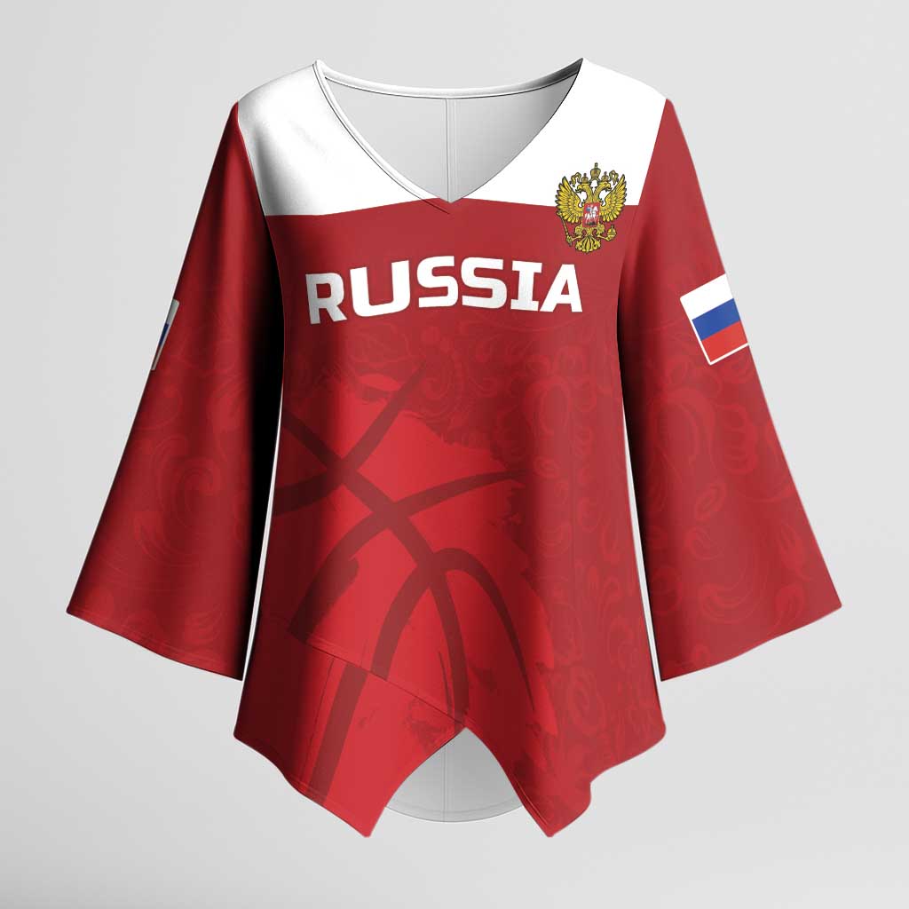 Russia Basketball Custom Kimono Sleeve Blouse Go Champion - Wonder Print Shop