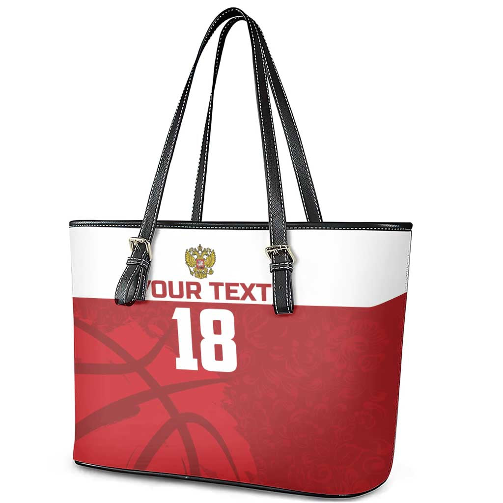 Russia Basketball Custom Leather Tote Bag Go Champion - Wonder Print Shop