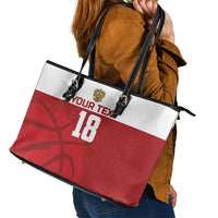 Russia Basketball Custom Leather Tote Bag Go Champion - Wonder Print Shop