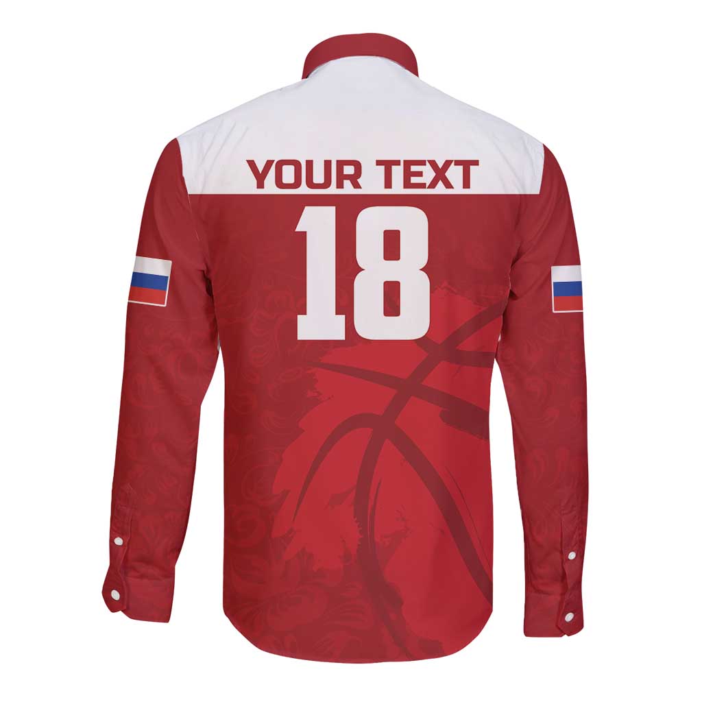 Russia Basketball Custom Long Sleeve Button Shirt Go Champion - Wonder Print Shop