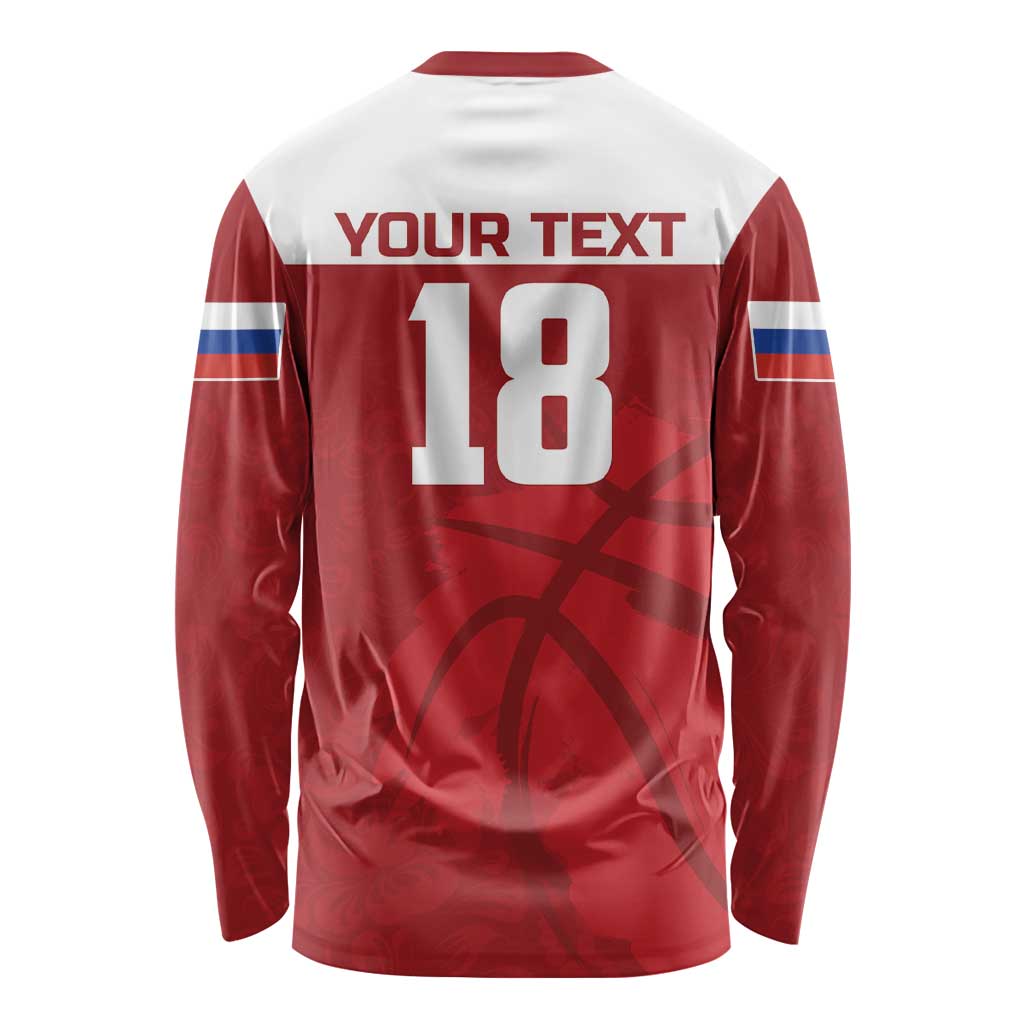 Russia Basketball Custom Long Sleeve Shirt Go Champion - Wonder Print Shop