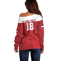 Russia Basketball Custom Off Shoulder Sweater Go Champion - Wonder Print Shop