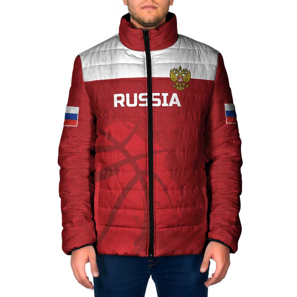 Russia Basketball Custom Padded Jacket Go Champion - Wonder Print Shop