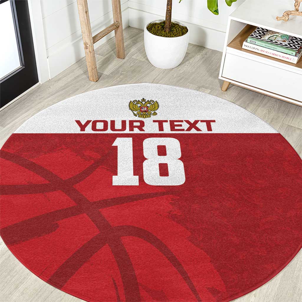Russia Basketball Custom Round Carpet Go Champion - Wonder Print Shop