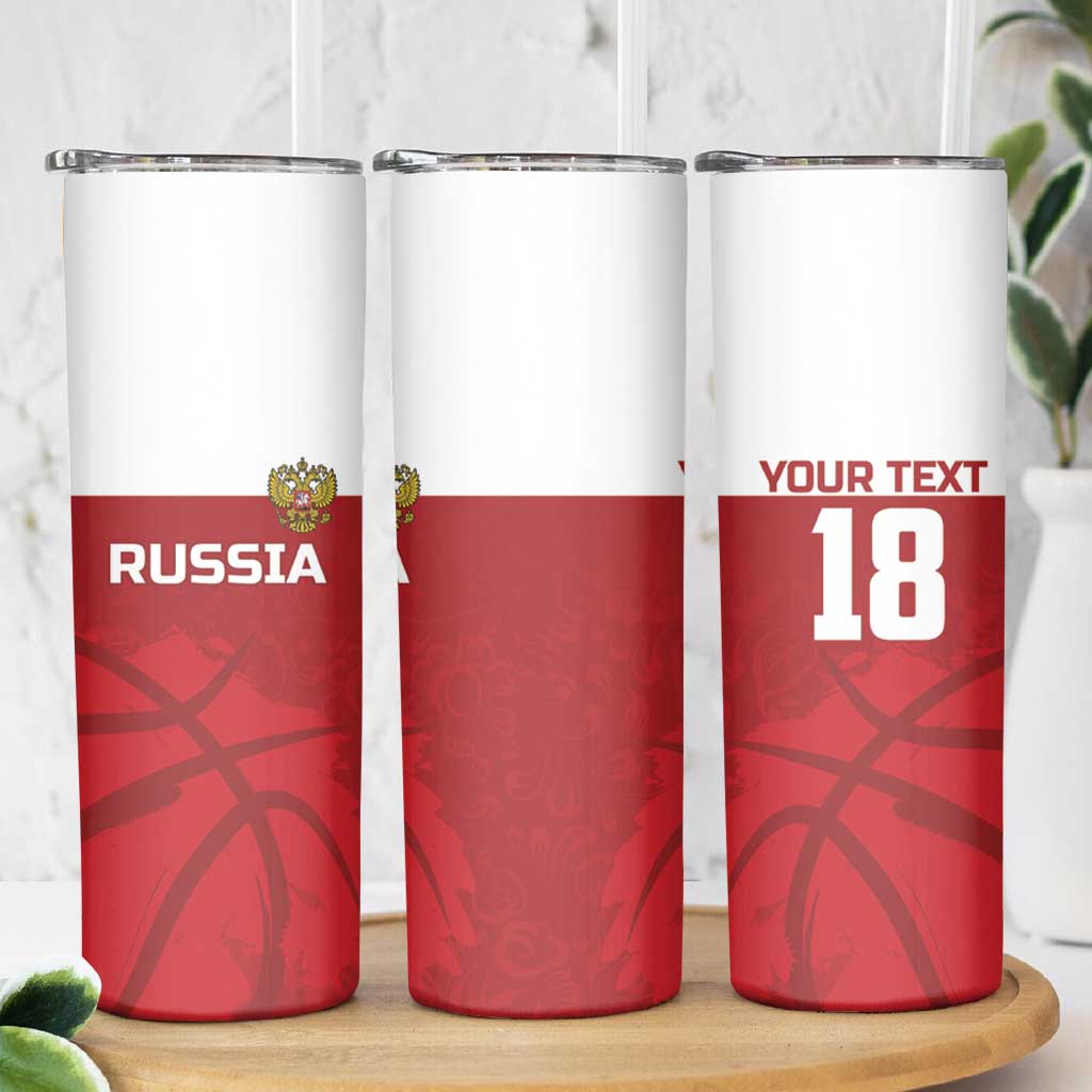 Russia Basketball Custom Skinny Tumbler Go Champion - Wonder Print Shop