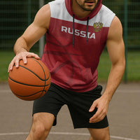 Russia Basketball Custom Sleeveless Hoodie Go Champion - Wonder Print Shop