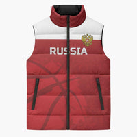 Russia Basketball Custom Sleeveless Puffer Jacket Go Champion - Wonder Print Shop
