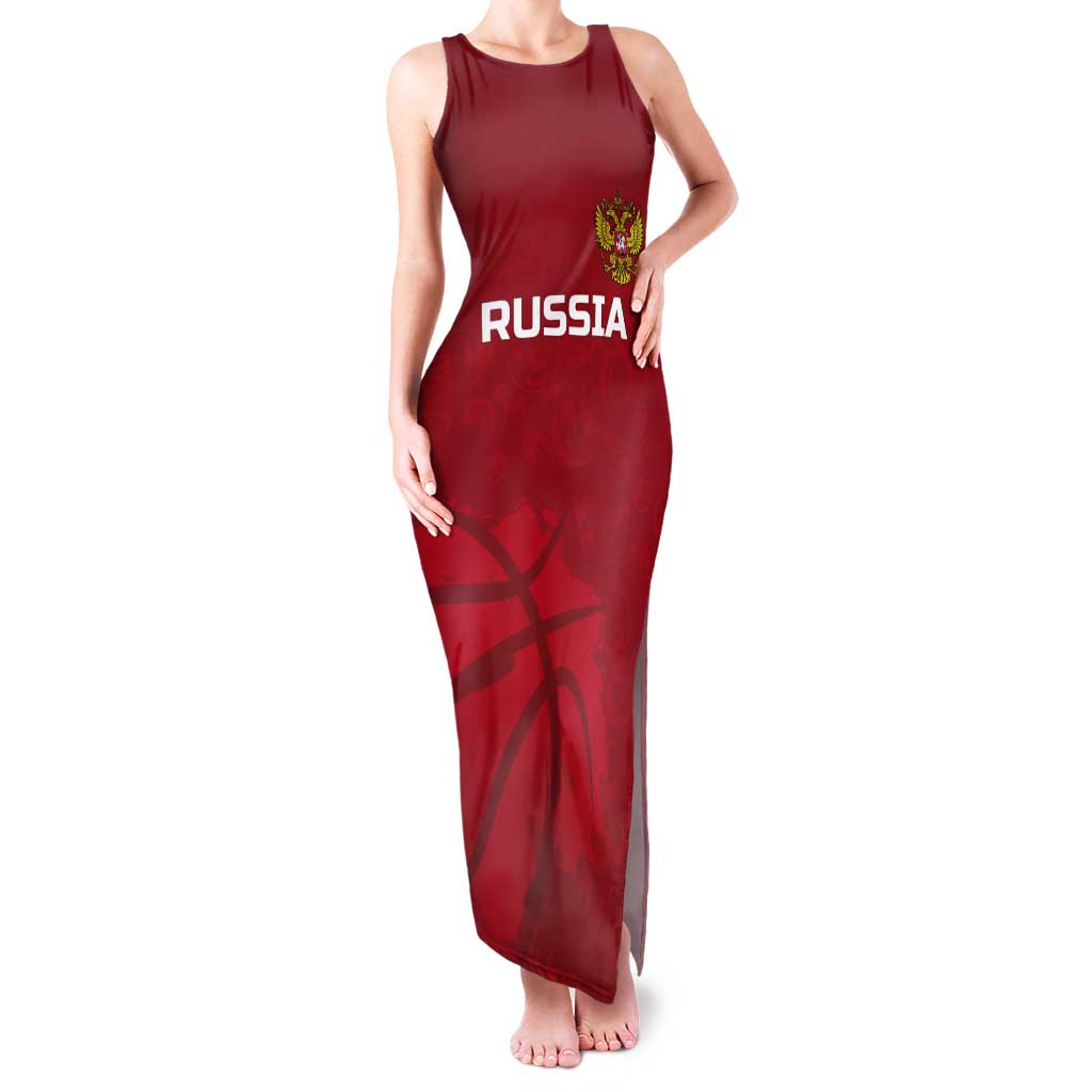 Russia Basketball Custom Tank Maxi Dress Go Champion - Wonder Print Shop