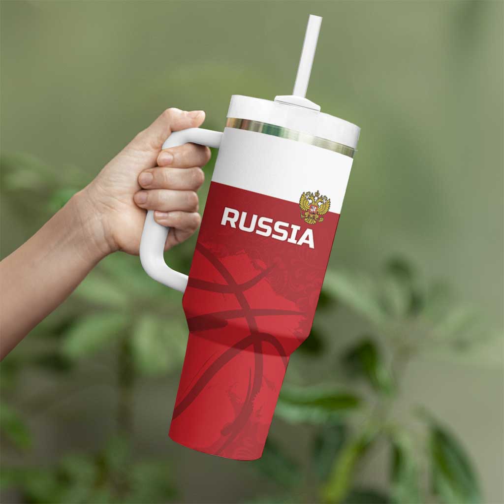 Russia Basketball Custom Tumbler With Handle Go Champion - Wonder Print Shop