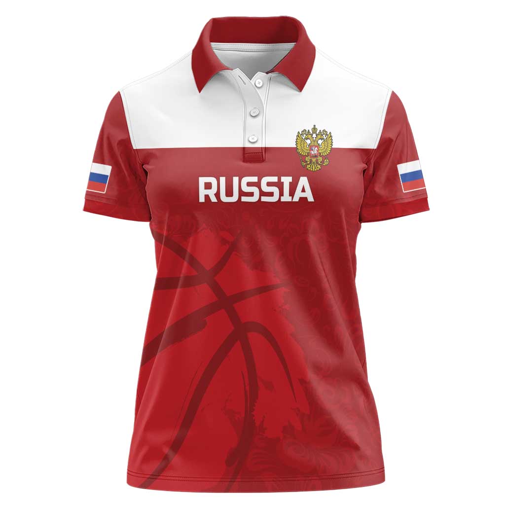 Russia Basketball Custom Women Polo Shirt Go Champion - Wonder Print Shop