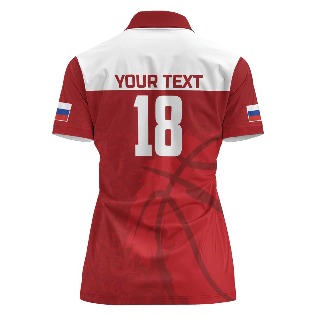 Russia Basketball Custom Women Polo Shirt Go Champion - Wonder Print Shop
