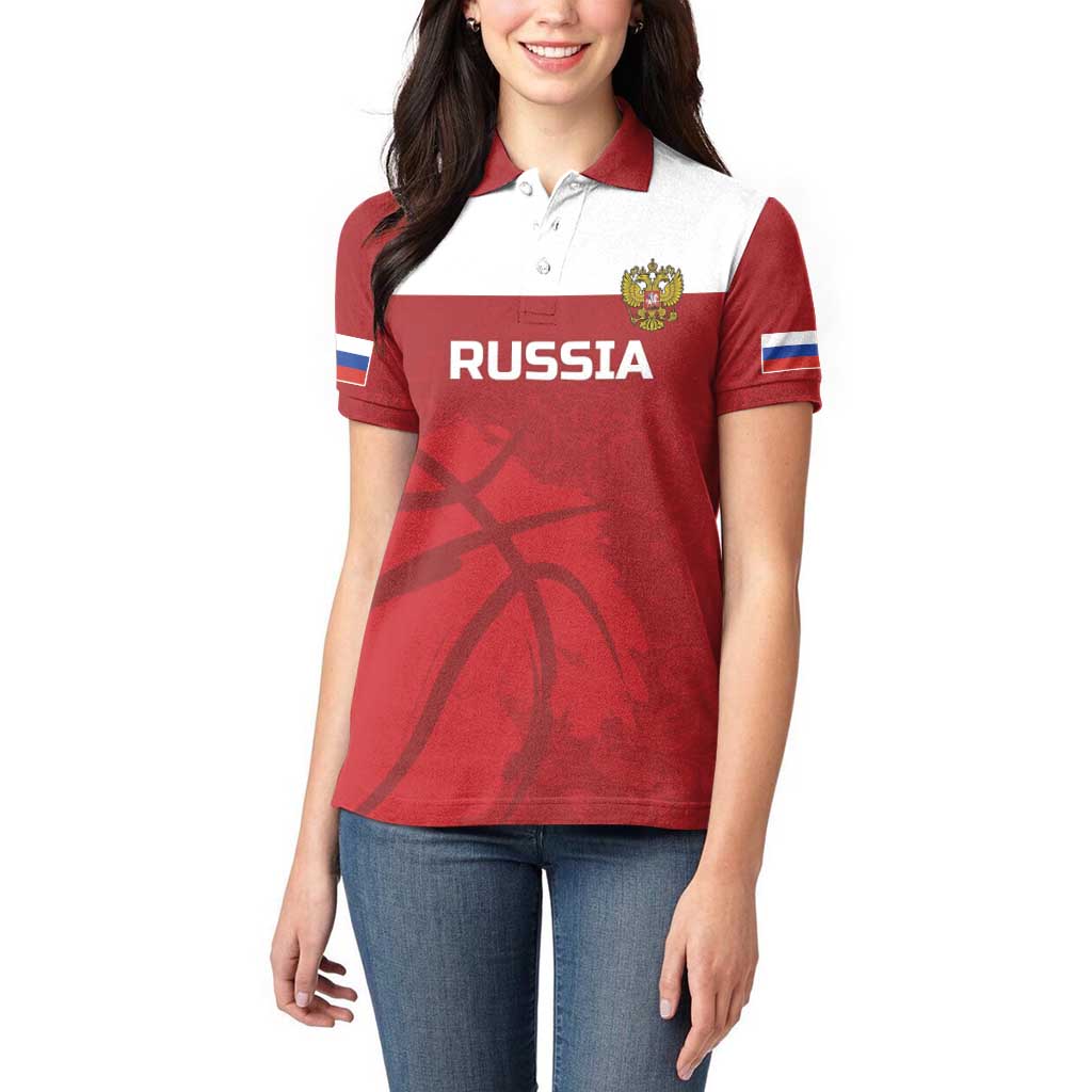 Russia Basketball Custom Women Polo Shirt Go Champion - Wonder Print Shop