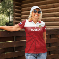 Russia Basketball Custom Women Polo Shirt Go Champion - Wonder Print Shop