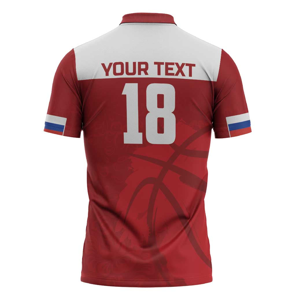 Russia Basketball Custom Zipper Polo Shirt Go Champion - Wonder Print Shop