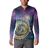 Czech Republic Astronomical Clock Button Sweatshirt Zodiac Signs In Space - Wonder Print Shop