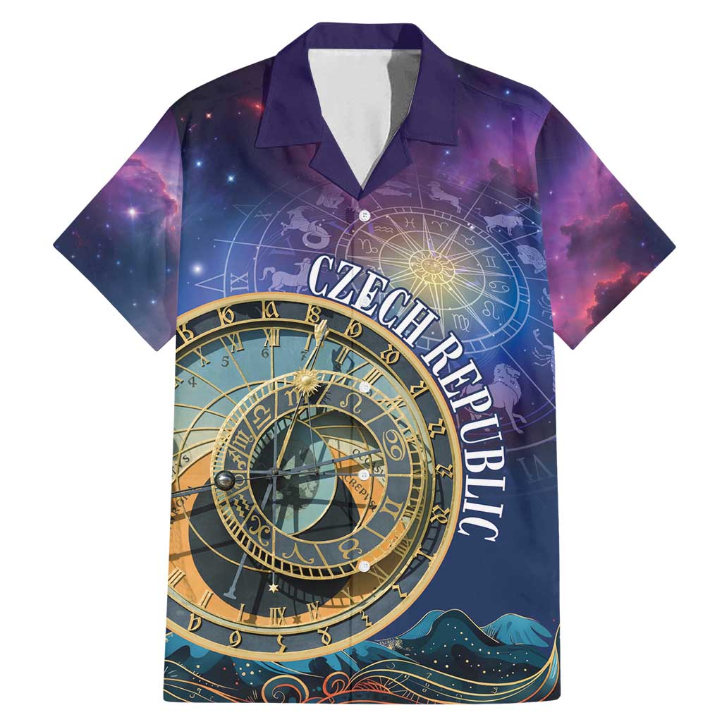 Czech Republic Astronomical Clock Family Matching Mermaid Dress and Hawaiian Shirt Zodiac Signs In Space - Wonder Print Shop