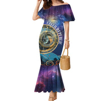 Czech Republic Astronomical Clock Family Matching Mermaid Dress and Hawaiian Shirt Zodiac Signs In Space - Wonder Print Shop