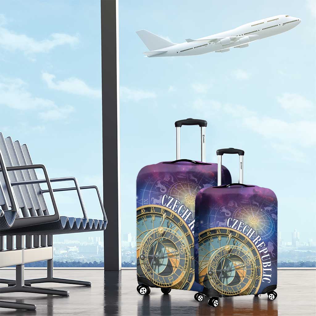 Czech Republic Astronomical Clock Luggage Cover Zodiac Signs In Space - Wonder Print Shop