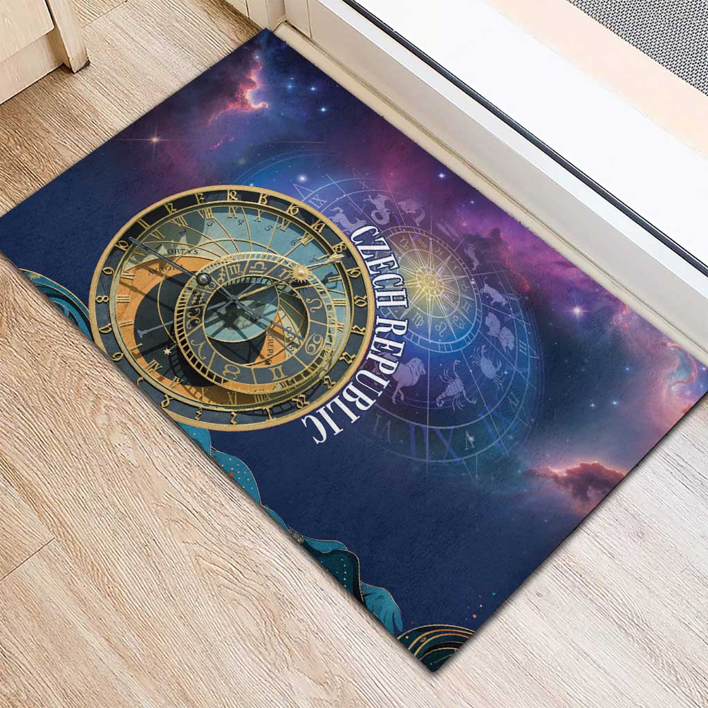 Czech Republic Astronomical Clock Rubber Doormat Zodiac Signs In Space - Wonder Print Shop